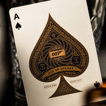 Playing card with a detailed spade design and '007' branding on a white background.